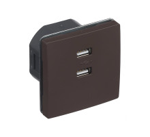 Розетка USB  на 2 выхода 2100 mA  SIEMENS STYLE  шоколад 13780CH