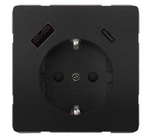 Розетка 2P+E 230V/16A с зар. USB type A+C Siemens Style антрацит коссо 18524-USBCAC00 Розетка 2P+E 230V/16A с зар. USB type A+C Siemens Style антрацит коссо 18524-USBCAC00