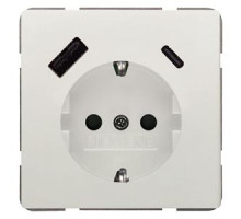 Розетка 2P+E 230V/16A с зар. USB type A+C Siemens Style белый полярный 18524-USBCWH00 Розетка 2P+E 230V/16A с зар. USB type A+C Siemens Style белый полярный 18524-USBCWH00