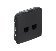 Розетка PC 2-на SIEMENS STYLE RJ45 Cat.5e, антрацит коссо 22782AC02