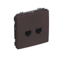 Розетка PC 2-на SIEMENS STYLE RJ45 Cat.5e, шоколад 22782CH02
