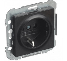 Розетка 1-на 2P+Z, ШУКО SIEMENS LINE 16А, 250V карбон  10524CM Розетка 1-на 2P+Z, ШУКО SIEMENS LINE 16А, 250V карбон  10524CM