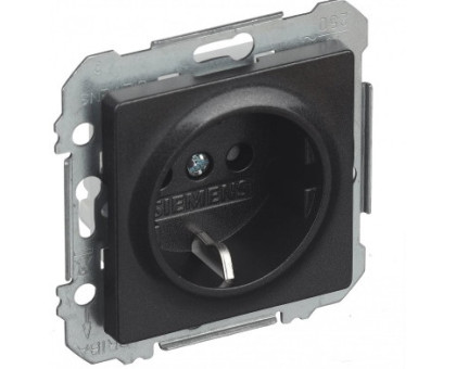 Розетка 1-на 2P+Z, ШУКО SIEMENS LINE 16А, 250V карбон  10524CM Розетка 1-на 2P+Z, ШУКО SIEMENS LINE 16А, 250V карбон  10524CM