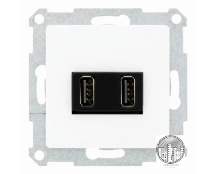 Розетка USB  на 2 выхода 2100 mA  SIEMENS LINE  белый полярный 25780WH