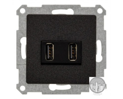 Розетка USB  на 2 выхода 2100 mA  SIEMENS LINE  карбон   25780ACM Розетка USB  на 2 выхода 2100 mA  SIEMENS LINE  карбон   25780ACM